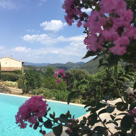 Gite En Cevennes Du Sud, Bergerie Restauree Au Rez De Jardin D'Une Bastide Avec Piscine, Vue Exceptionnelle, Authenticite Et Confort Saint-Laurent-le-Minier エクステリア 写真
